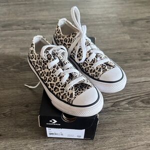 Converse Kids Leopard Print Low-Top Sneakers 366297F black/driftwood/light fawn